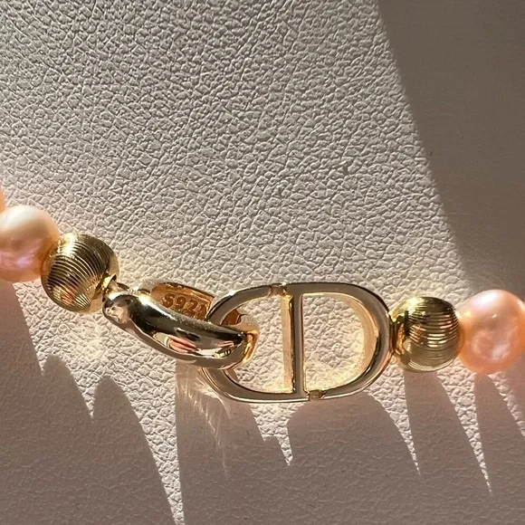 SOLD Genuine Baroque & Edison Pearl PEACH and LAVENDER Metallic Hues Necklace - Picture 5 of 11